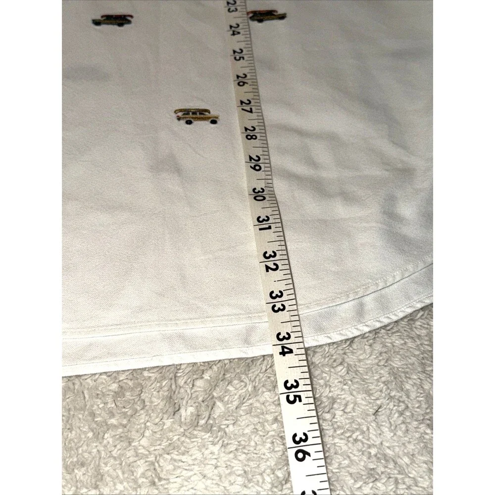 Ralph Lauren Mens Button Shirt Short Sleeve 3XB Cars Glasses Embroidered White
